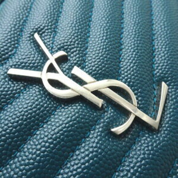 Saint Laurent Paris YSL Lou Calfskin Green Chain Shoulder Bag Crossbody - Picture 4 of 9